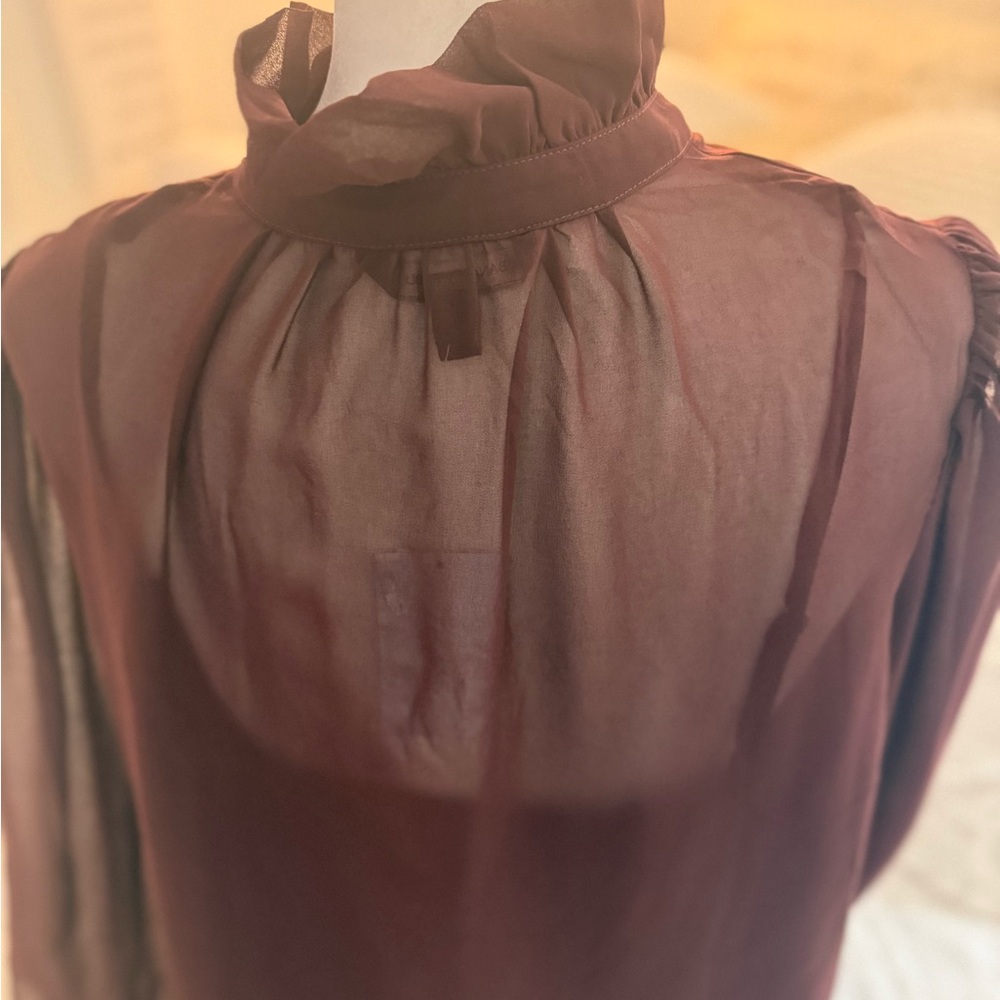 Banana Republic Burgundy Sheer Blouse and Tank - Picture 7 of 9